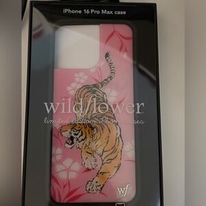 Wildflower 16 Pro Max Pink Tiger iPhone Case